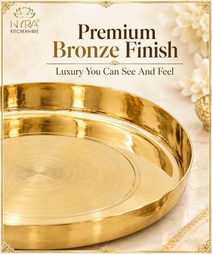 Bronze Handmade Phool Thali | Kansa Handcrafted Traditional Thali – Health-Boosting, Durable, and Elegant Dining Essential |