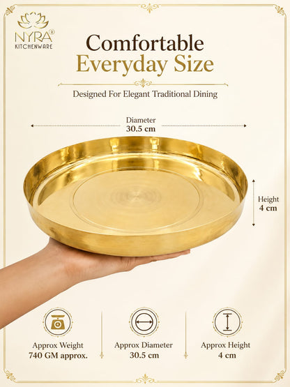 Bronze Handmade Phool Thali | Kansa Handcrafted Traditional Thali – Health-Boosting, Durable, and Elegant Dining Essential |