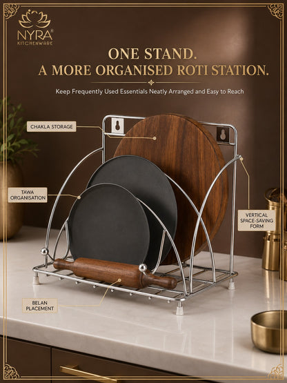 Stainless Steel Chakla/Belan/Tawa Stand
