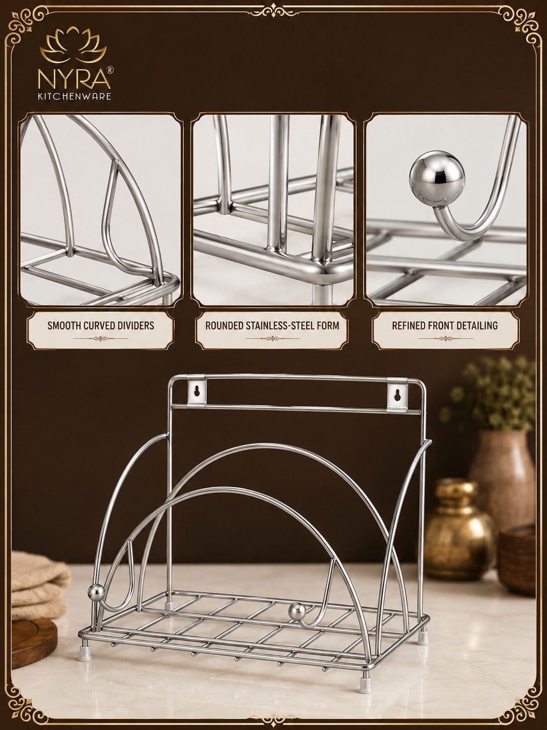 Stainless Steel Chakla/Belan/Tawa Stand