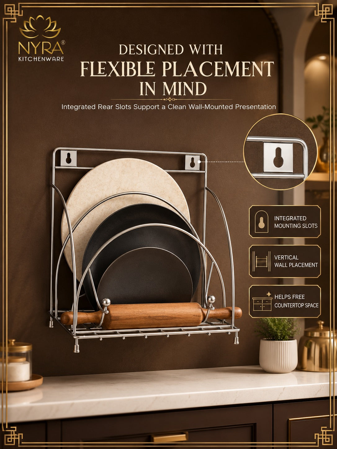 Stainless Steel Chakla/Belan/Tawa Stand