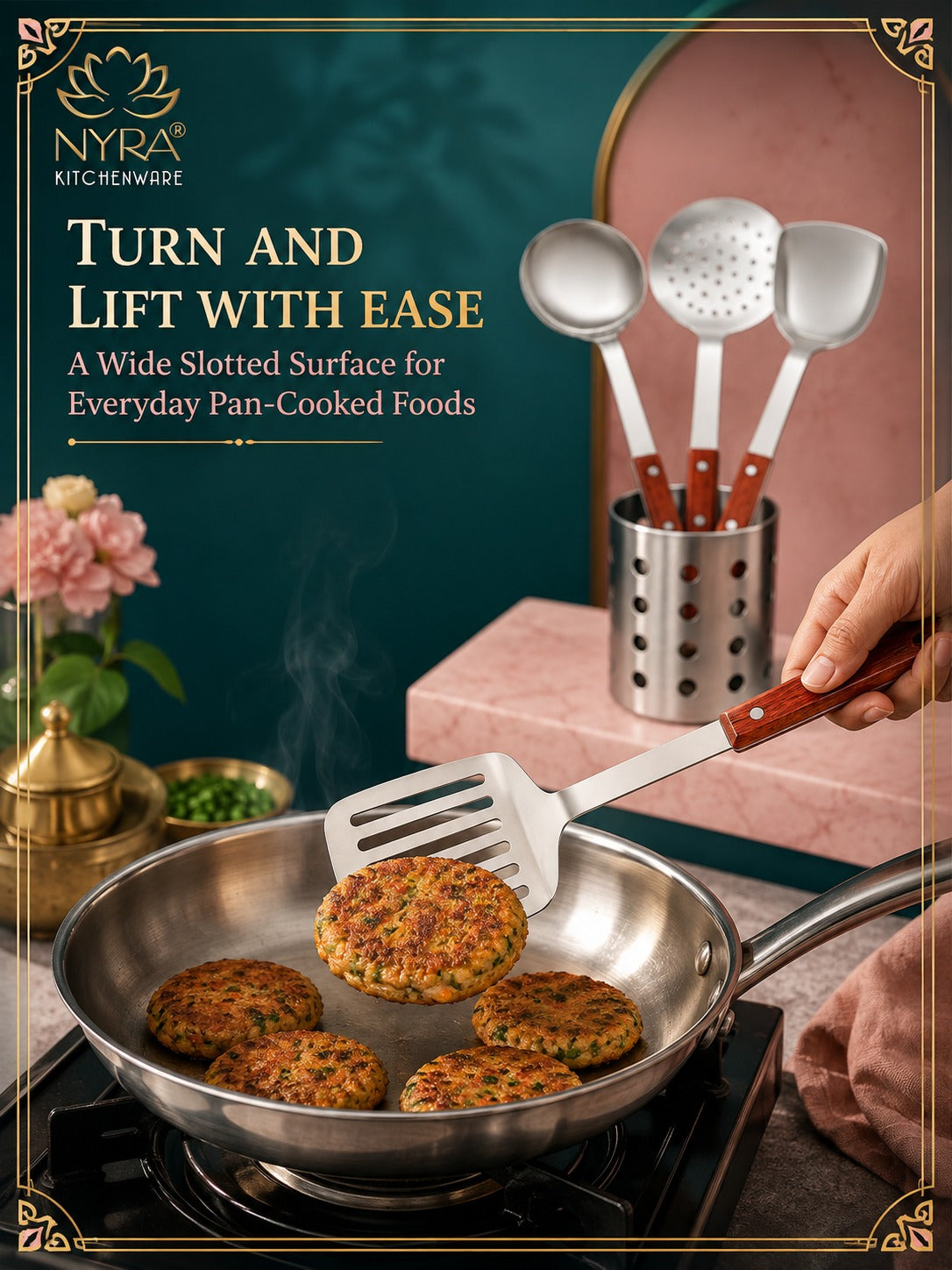 Stainless Steel Kitchen Tool Set for Cooking - Set of 4