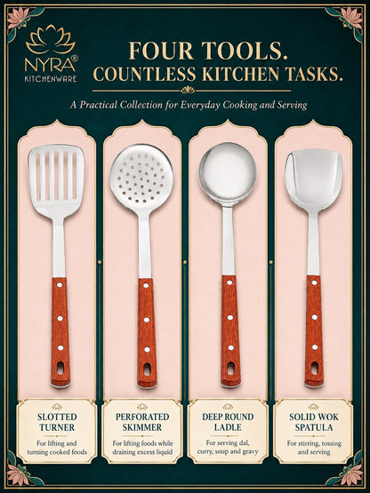 Stainless Steel Kitchen Tool Set for Cooking - Set of 4