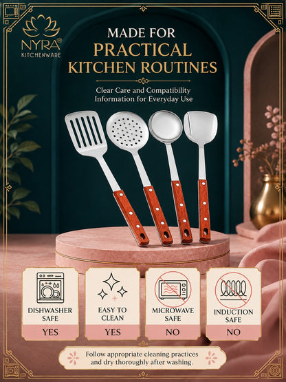 Stainless Steel Kitchen Tool Set for Cooking - Set of 4