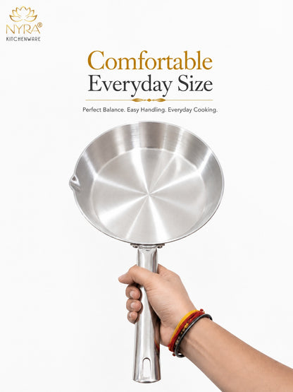 Aluminium Fry Pan with Stainless Steel Handle - for Cooking and Frying