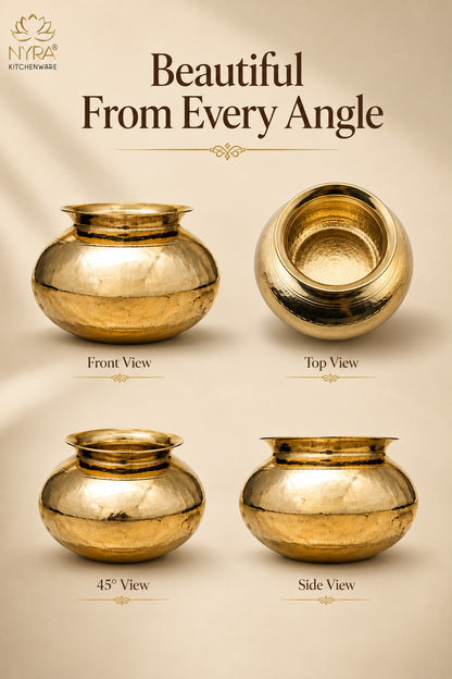 Pure Brass Handi (Peetal Pot) with Smooth Finish | Elegant Serving & Cooking Vessel