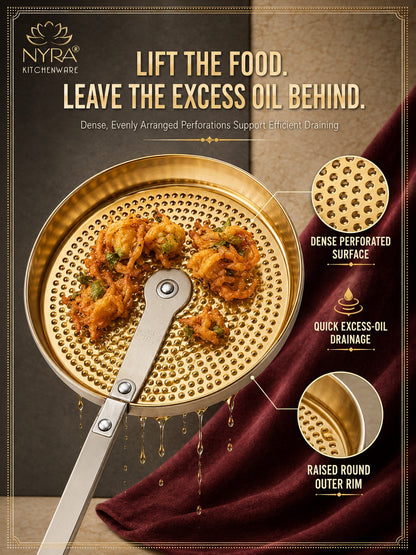 Stainless Steel Deep Fry Skimmer / Jhara | Long Handle Wire Strainer for Frying