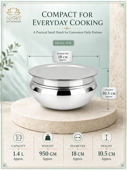 Aluminum Handi with Lid - Glossy Finish Cooking Pot - 4 Sizes