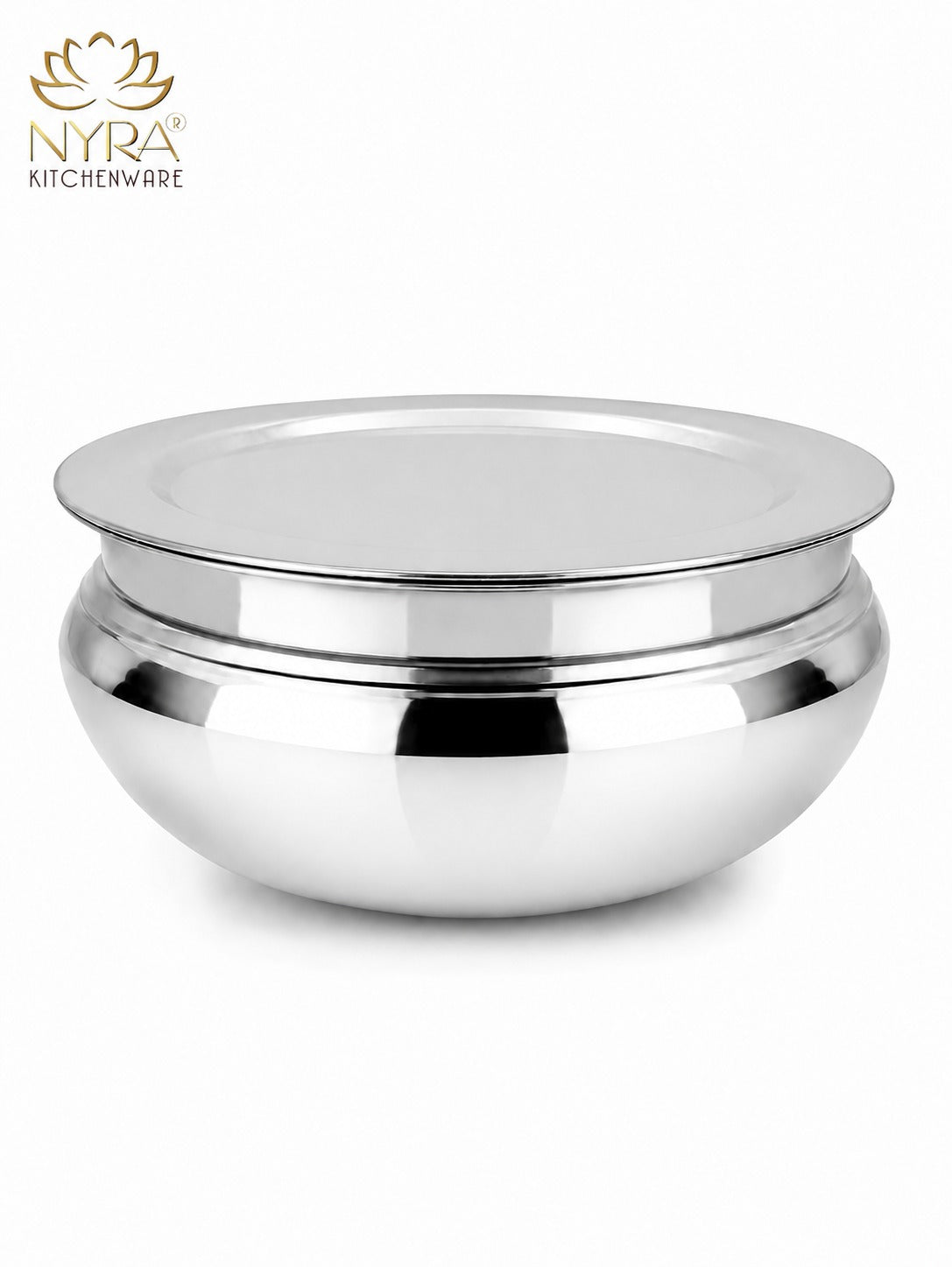 Aluminum Handi with Lid - Glossy Finish Cooking Pot - 4 Sizes