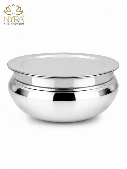 Aluminum Handi with Lid - Glossy Finish Cooking Pot - 4 Sizes