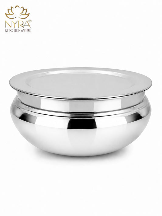 Aluminum Handi with Lid - Glossy Finish Cooking Pot - 4 Sizes