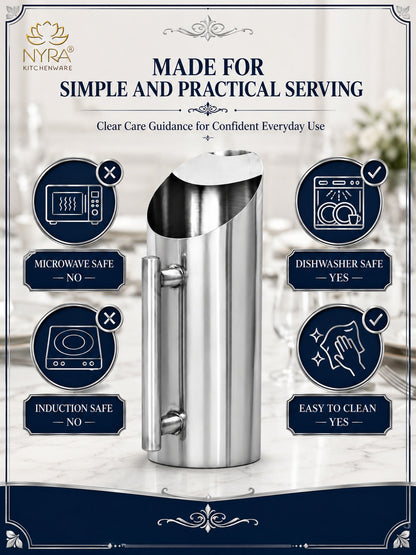 Premium Stainless Steel Hotel Pitcher | Elegant Water Jug with Sturdy Handle