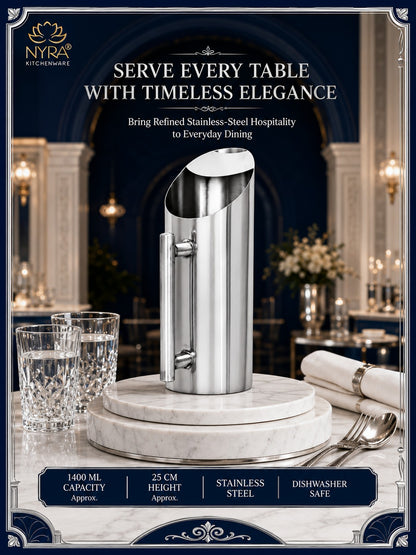 Premium Stainless Steel Hotel Pitcher | Elegant Water Jug with Sturdy Handle