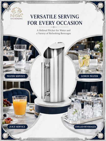 Premium Stainless Steel Hotel Pitcher | Elegant Water Jug with Sturdy Handle