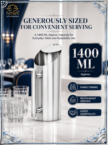 Premium Stainless Steel Hotel Pitcher | Elegant Water Jug with Sturdy Handle