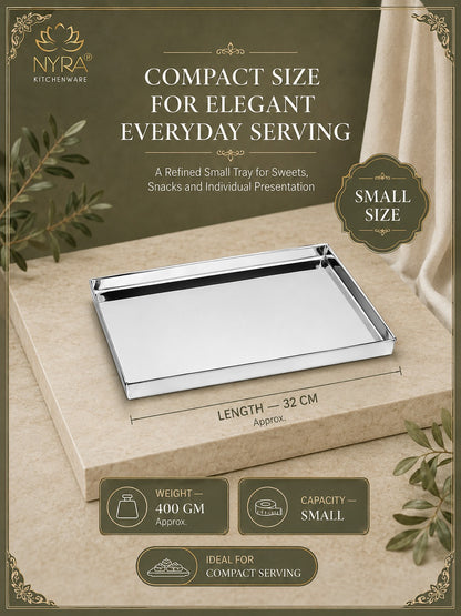 Stainless Steel Storing & Serving Tray for Sweet & Snacks – Durable, Rust-Resistant, Multipurpose Food Platter