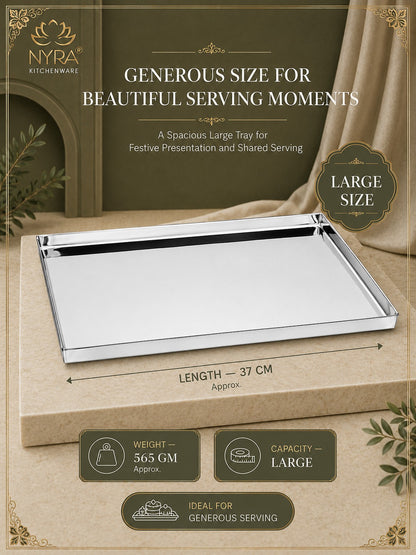 Stainless Steel Storing & Serving Tray for Sweet & Snacks – Durable, Rust-Resistant, Multipurpose Food Platter