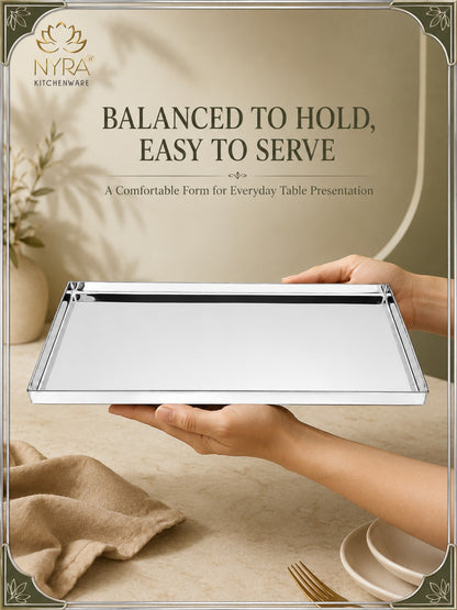 Stainless Steel Storing & Serving Tray for Sweet & Snacks – Durable, Rust-Resistant, Multipurpose Food Platter