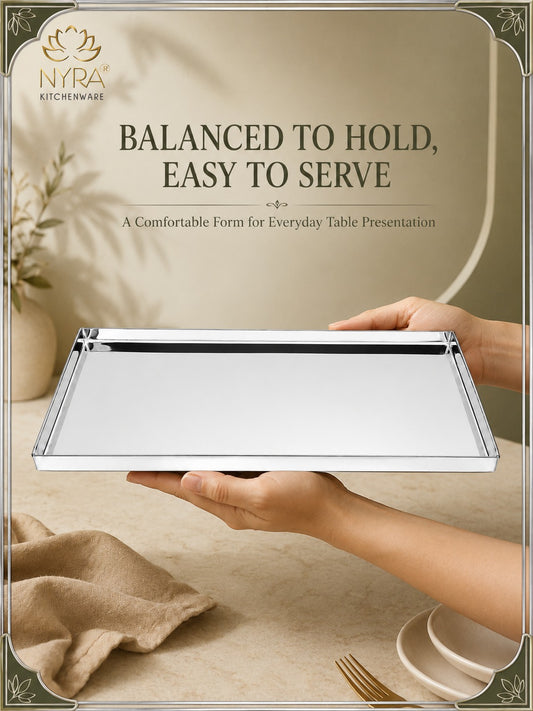 Stainless Steel Storing & Serving Tray for Sweet & Snacks – Durable, Rust-Resistant, Multipurpose Food Platter