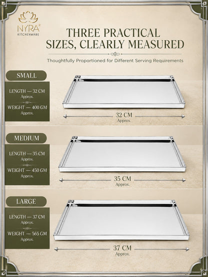 Stainless Steel Storing & Serving Tray for Sweet & Snacks – Durable, Rust-Resistant, Multipurpose Food Platter
