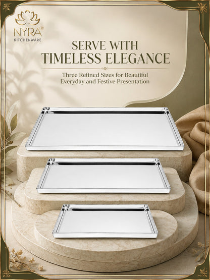 Stainless Steel Storing & Serving Tray for Sweet & Snacks – Durable, Rust-Resistant, Multipurpose Food Platter