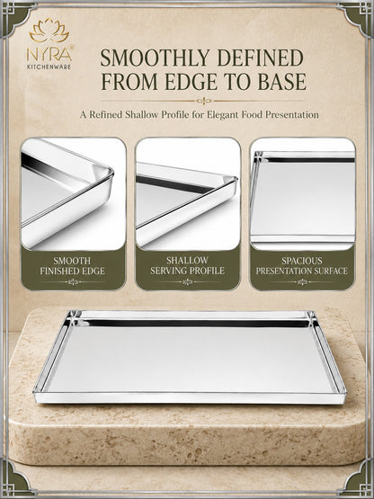 Stainless Steel Storing & Serving Tray for Sweet & Snacks – Durable, Rust-Resistant, Multipurpose Food Platter