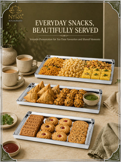 Stainless Steel Storing & Serving Tray for Sweet & Snacks – Durable, Rust-Resistant, Multipurpose Food Platter