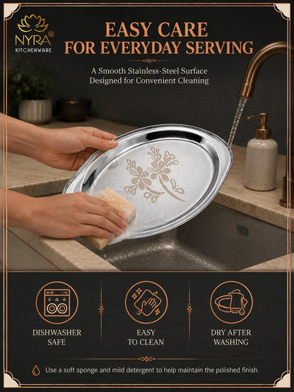 Stainless Steel Mango Shaped Serving Tray/Salver