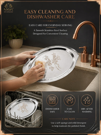 Stainless Steel Mango Shaped Serving Tray/Salver