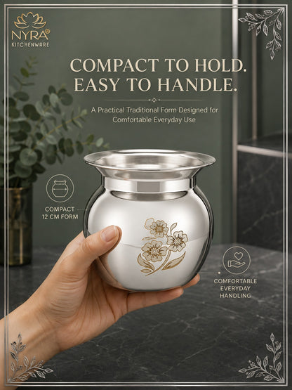 Stainless Steel water-storage Container/Lota | Steel Multipurpose Kalash - 1 Ltr.