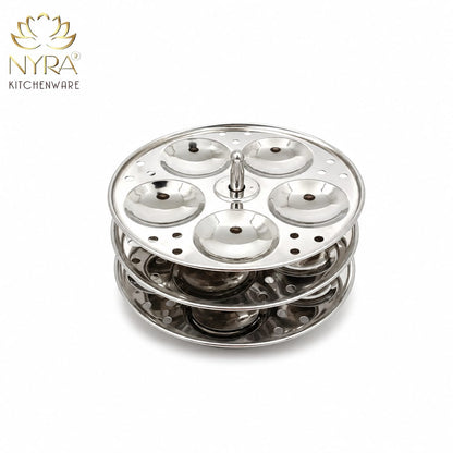 Stainless Steel Small Idli Maker | Stainless Steel Idli Pot - 3 & 4 Plates (5 Idli Per Plate)