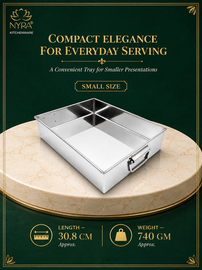 Stainless Steel Handle Serving Tray – Multipurpose Trays for Serving Sweets & Snacks