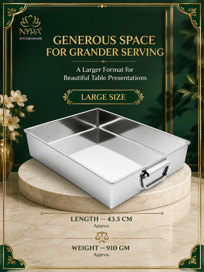 Stainless Steel Handle Serving Tray – Multipurpose Trays for Serving Sweets & Snacks