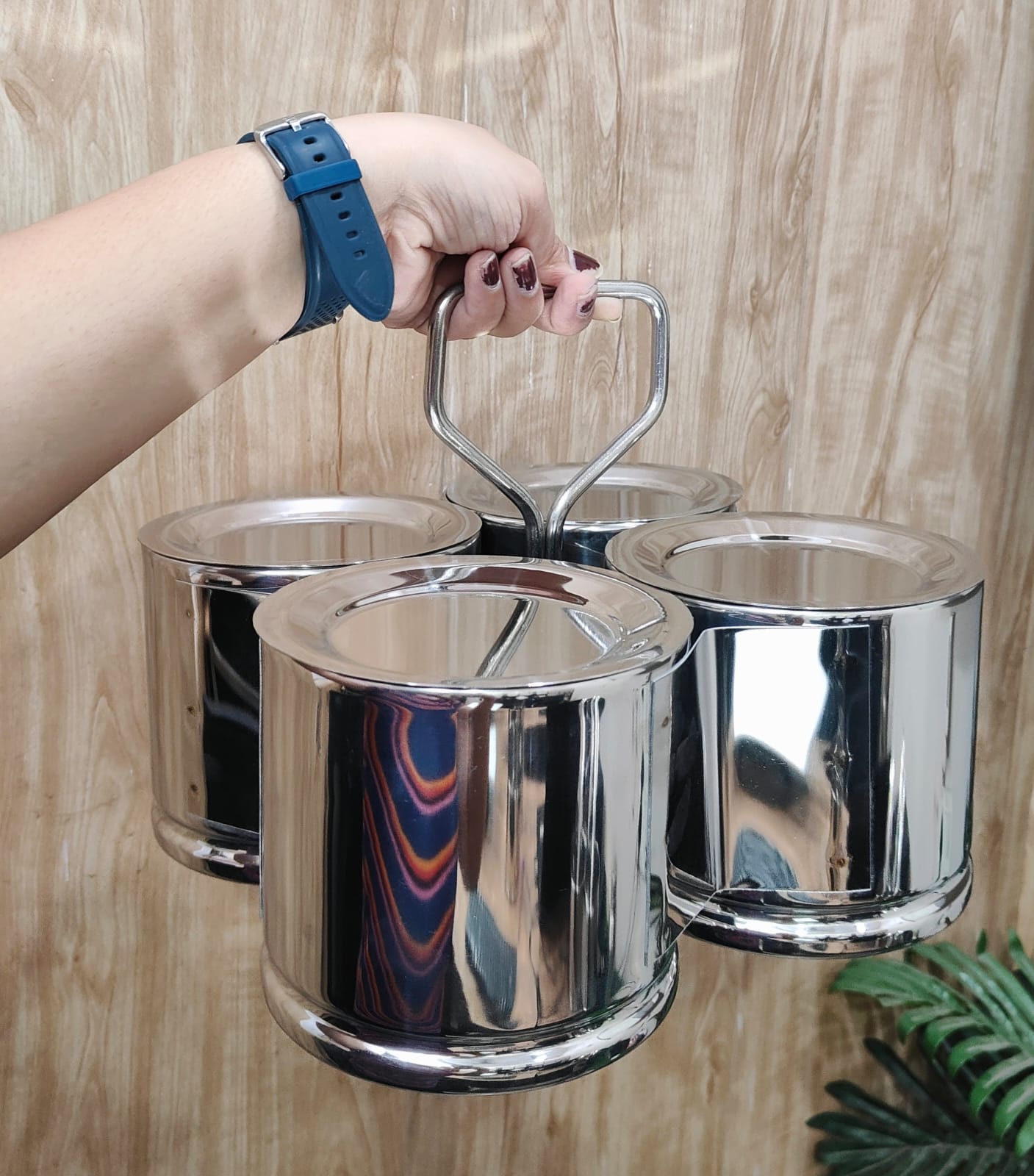 Stainless Steel Vegetable/Curry Holder (Chougadha) Serving Set with Lid & Serving Spoons | Glossy Mirror Finish Chaumukha | Multipurpose Buffet, Catering & Dining Serveware |