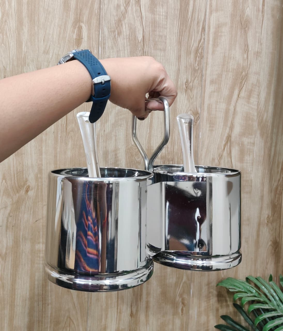 Stainless Steel Vegetable/Curry Holder (Chougadha) Serving Set with Lid & Serving Spoons | Glossy Mirror Finish Chaumukha | Multipurpose Buffet, Catering & Dining Serveware |