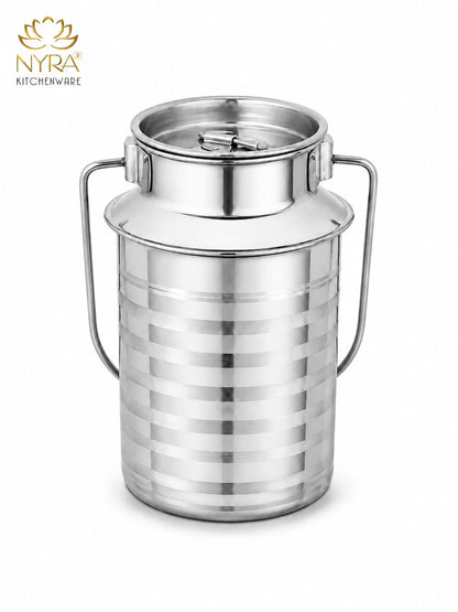 Stainless Steel Jointless Milk Can/Oil Can with Lid - Milk and Oil Storage Container/Balti