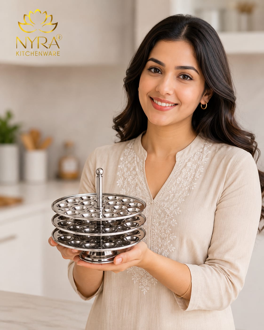 Stainless Steel Mini Idli Stand - 3 & 4 Plates | Makes 45 to 60 Mini Idlis at a time