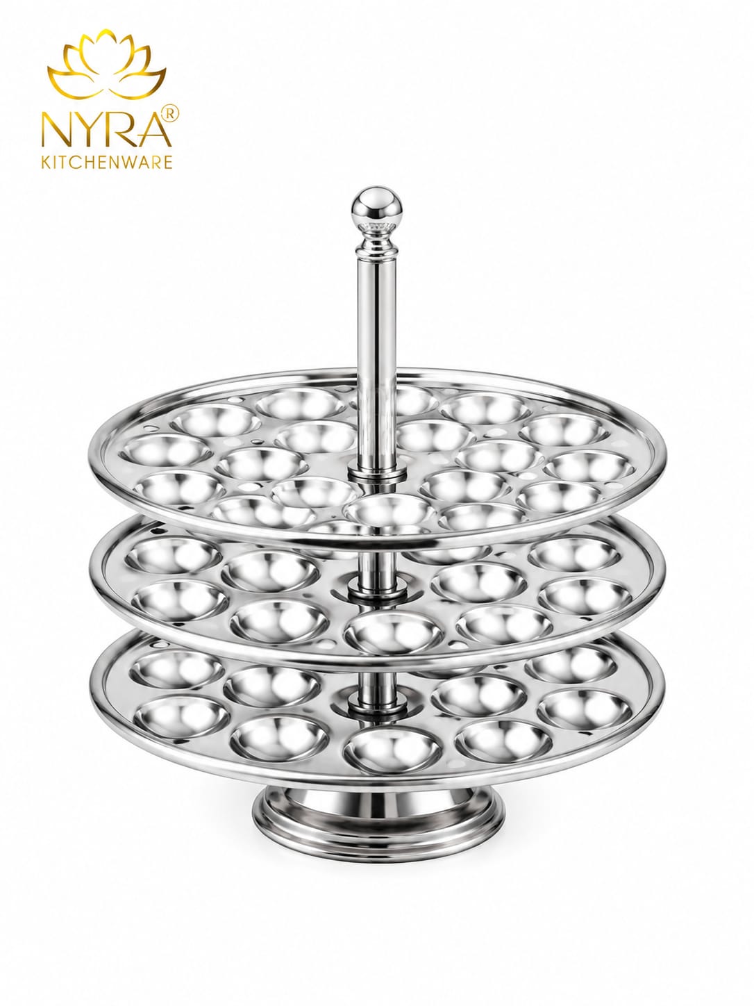 Stainless Steel Mini Idli Stand - 3 & 4 Plates | Makes 45 to 60 Mini Idlis at a time
