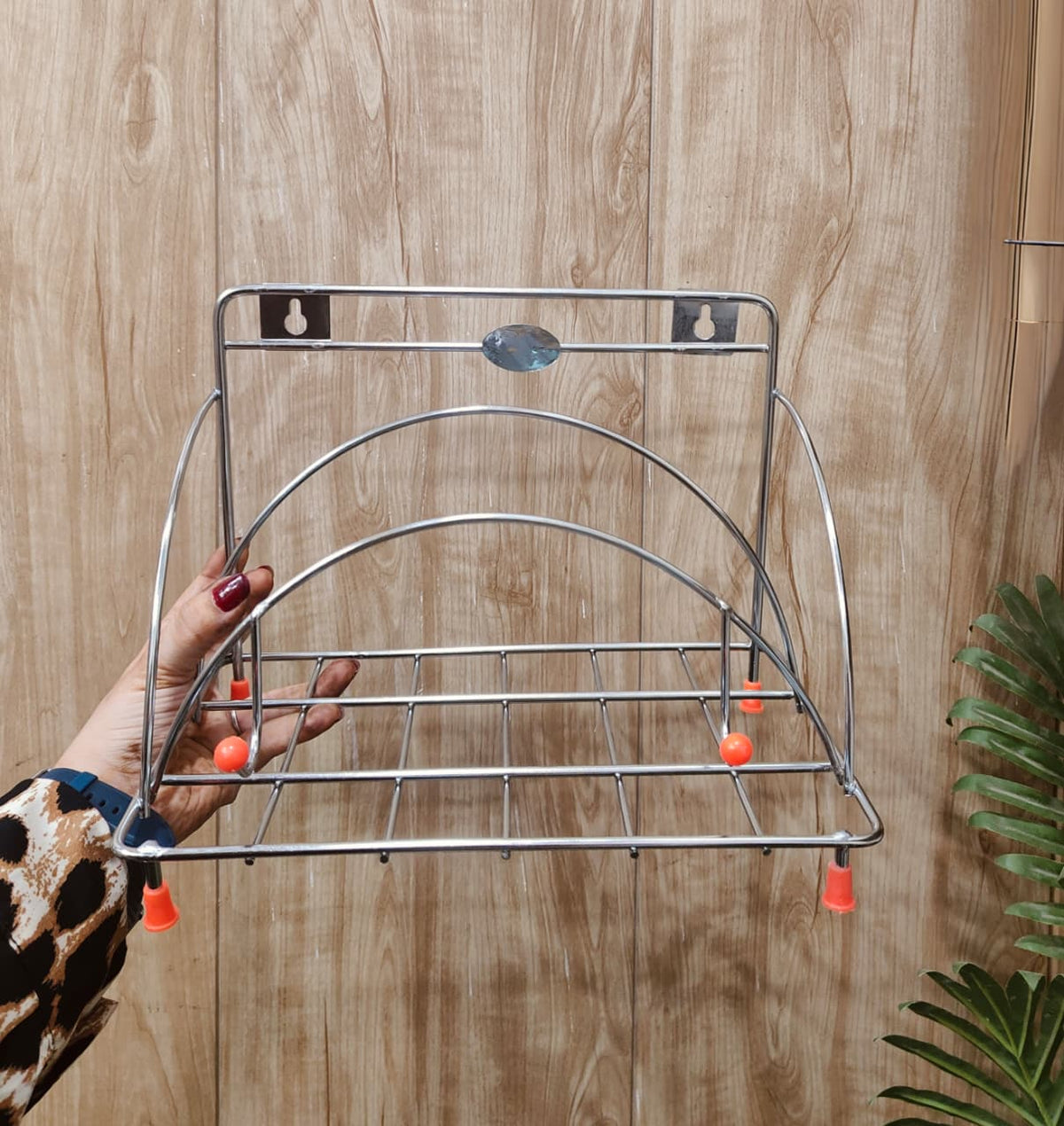 Stainless Steel Chakla Belan Tawa Stand | Wall Mount & Countertop Kitchen Organizer Rack