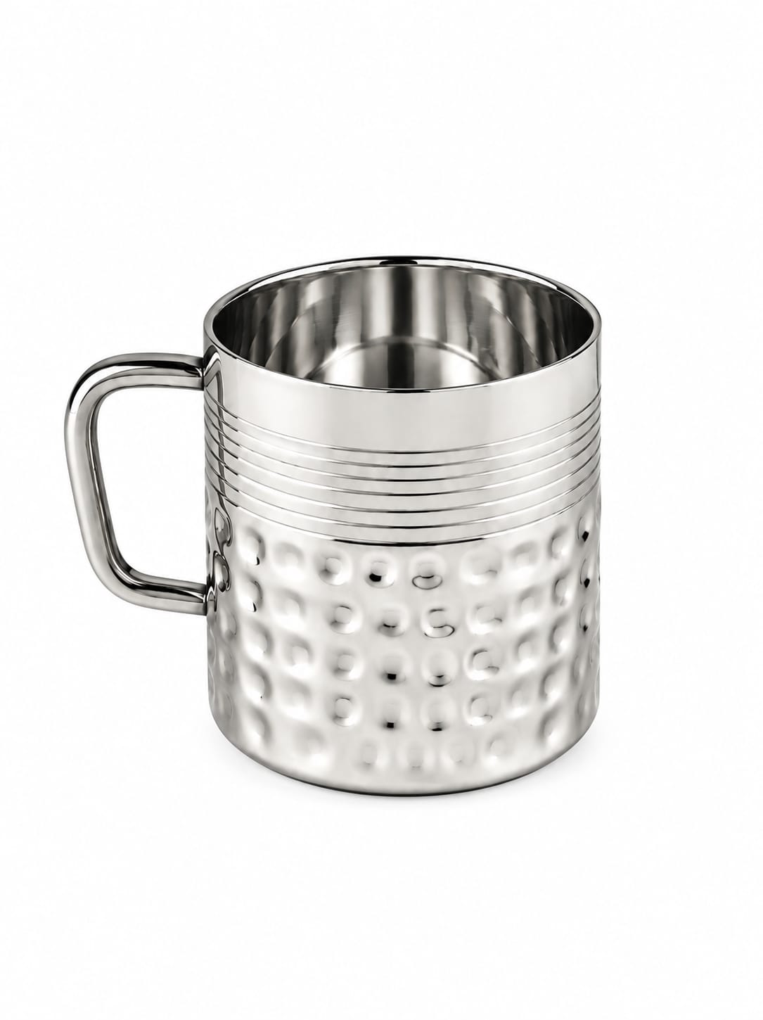 Stainless Steel Hammered Finish Double-Walled Insulated Cup/Mug Set