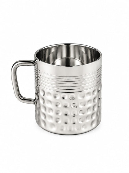 Stainless Steel Hammered Finish Double-Walled Insulated Cup/Mug Set