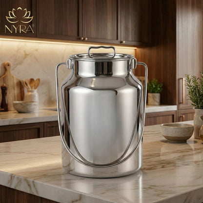 Premium Stainless Steel Milk & Oil Container with Lid – Durable Storage Solution - 6 Sizes