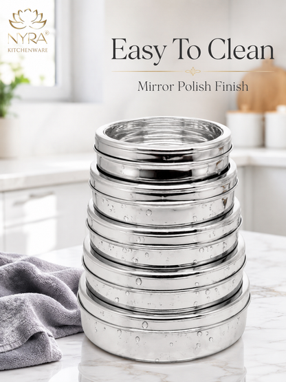 Stainless Steel Storage-Box with See Through Lid | Glossy Finish - Multipurpose Storage Container