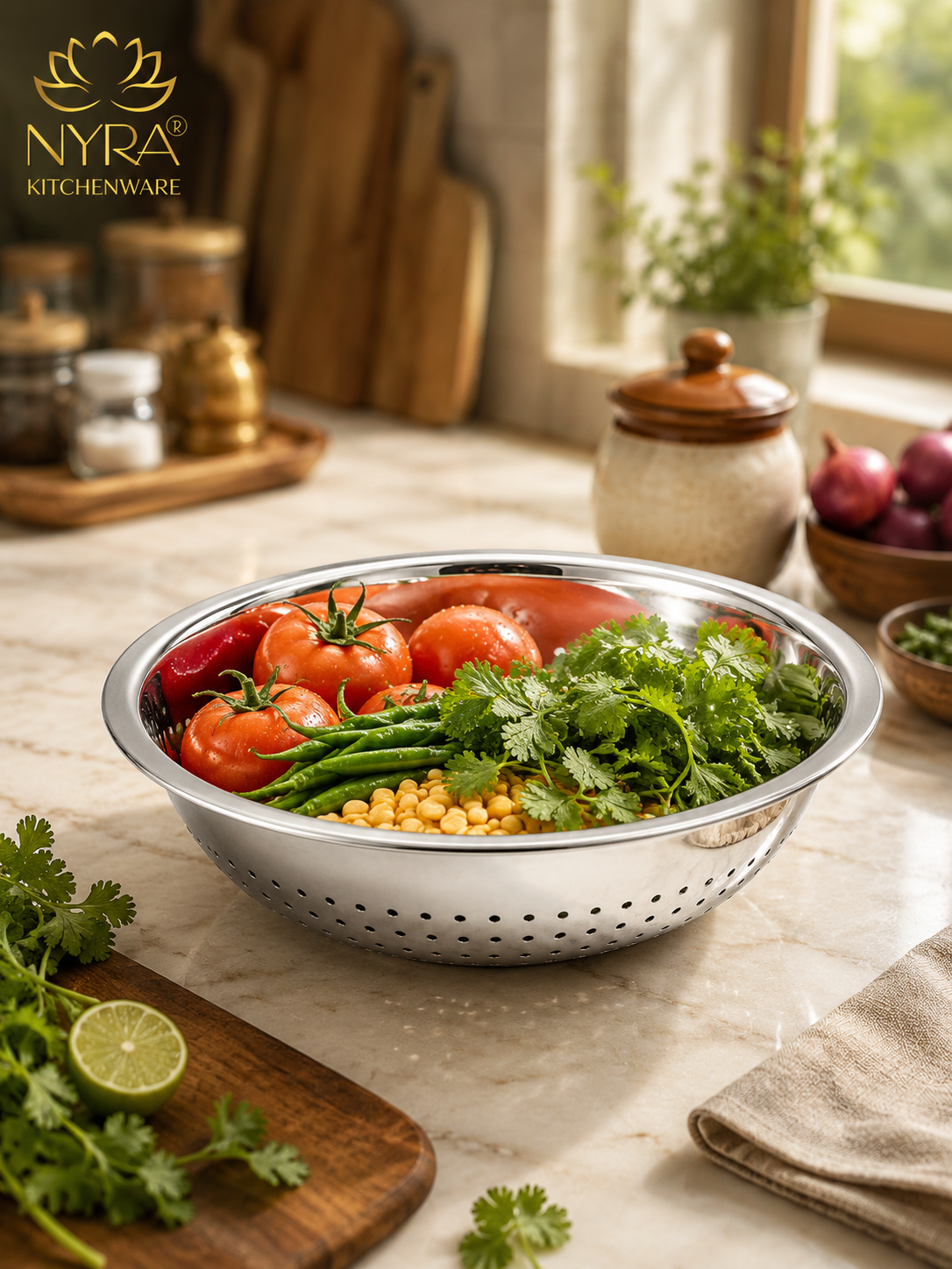 Stainless Steel Strainer & Colanders | Premium Colander/Chawal/Poha Chalni - 3 sizes