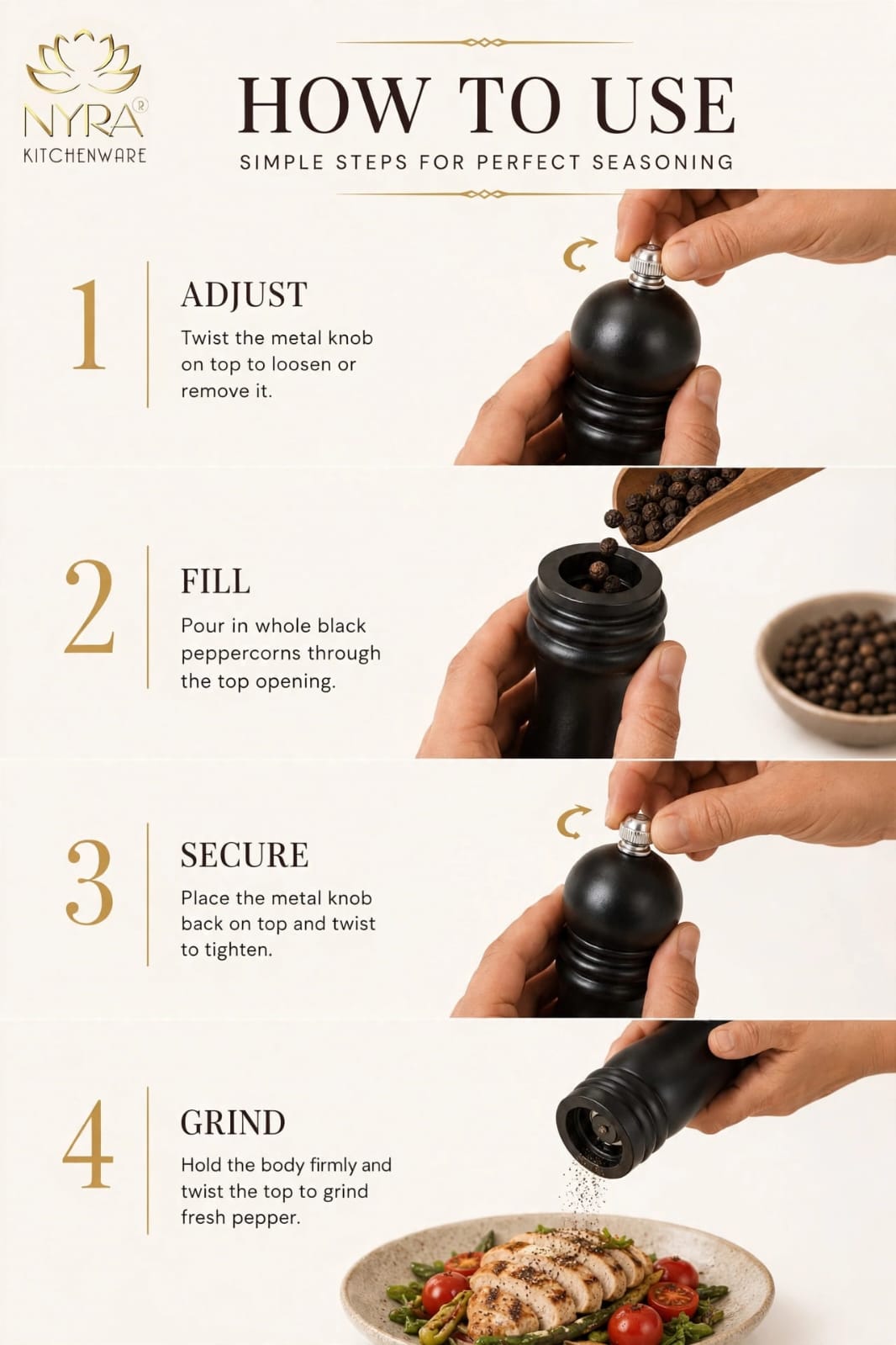 Traditional Wooden Salt & Pepper Sprinkler