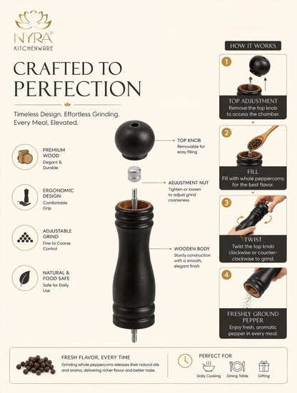 Traditional Wooden Salt & Pepper Sprinkler