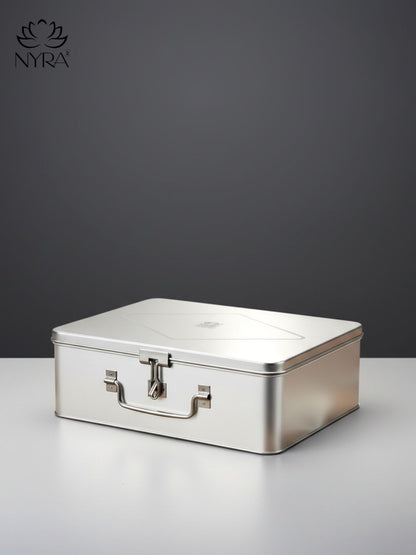 Stainless Steel Multi-Purpose Cash/Storage Box | Secure for Money, Jewelry & Documents