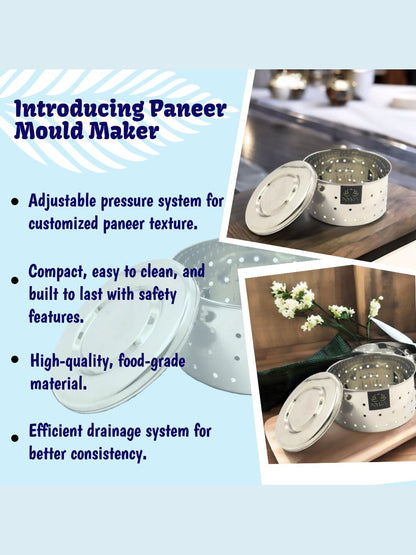 Premium Stainless Steel Round Cheese/Paneer Mould/Maker – Set of 2 Pcs.