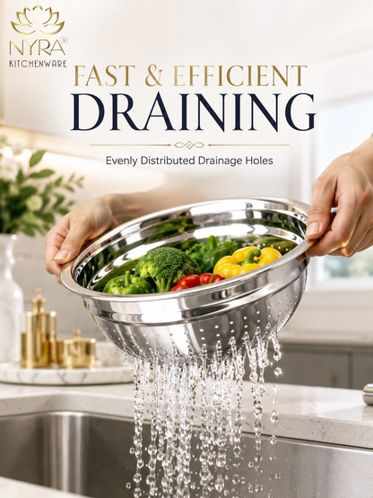 Stainless Steel Rice, Fruits & Vegetables Basin Strainer/Colander