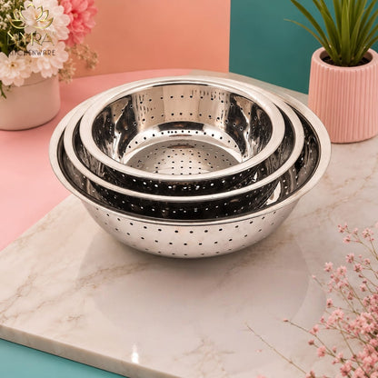 Stainless Steel Rice, Fruits & Vegetables Basin Strainer/Colander